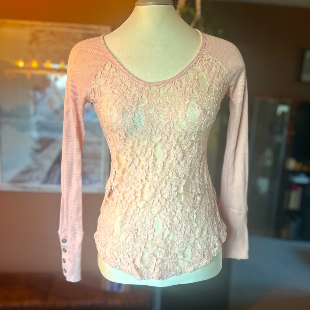 Pink lace shirt